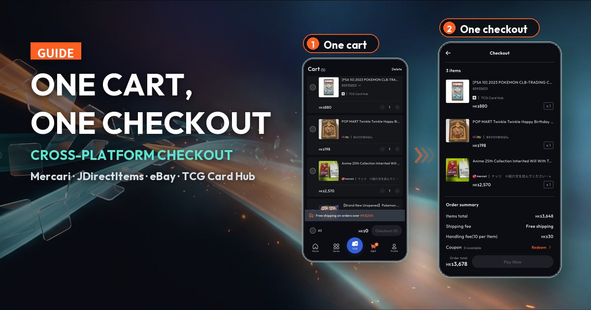 Cover: two phone screens — a cart on the left, a checkout summary on the right, an arrow between them